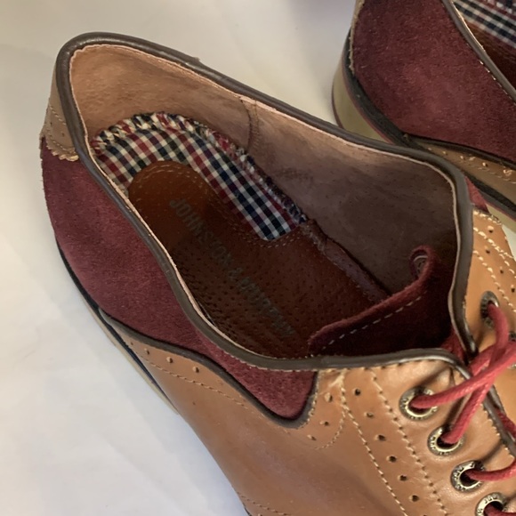 Johnston & Murphy Ellington burgundy Brown Wingtip Oxford Shoes Men's Sz 11M - Picture 3 of 13